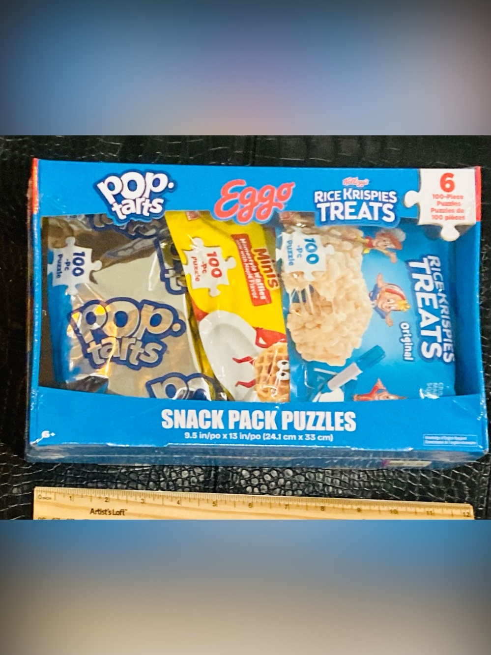 6 100-Piece Snack Pack Puzzles 2 Pop-Tarts, 2 Eggo, 2 Rice Krispies Treats